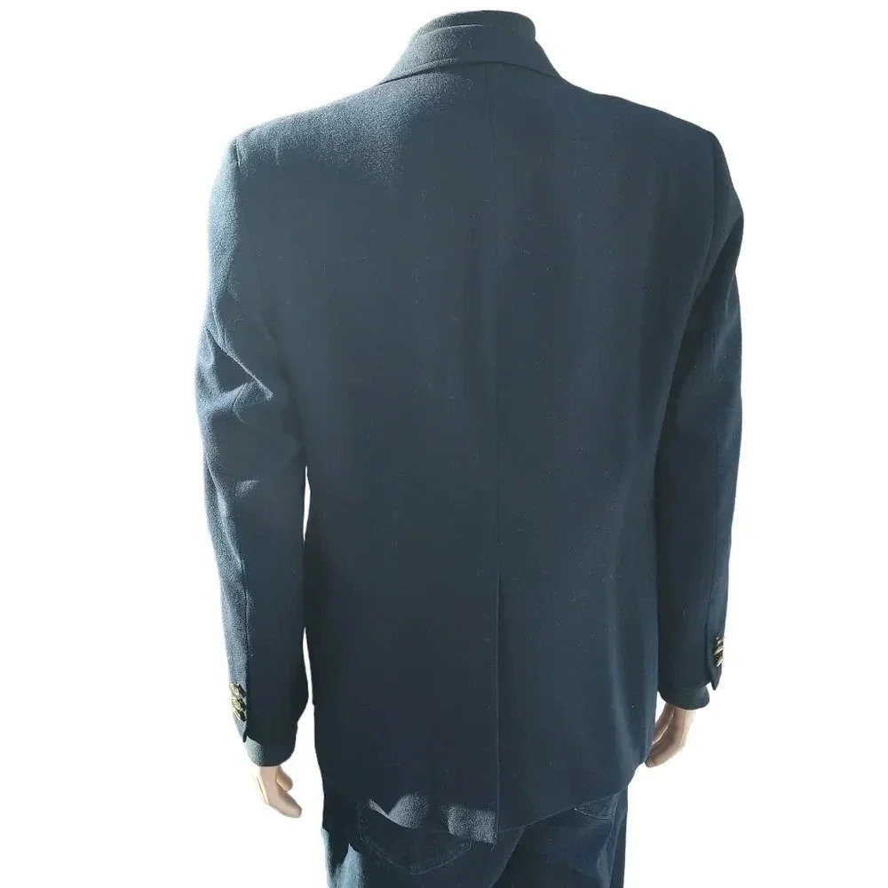 Haggar Mens 100% Pure Wool Mens Suit Jacket Gold Buttons Size 42 in Blue - Picture 5 of 12